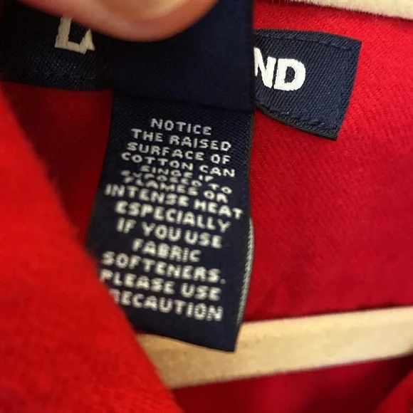 Lands End Long Sleeve Red Men's Traditional Fit Flagship Flannel Shirt Size XL - Picture 5 of 7